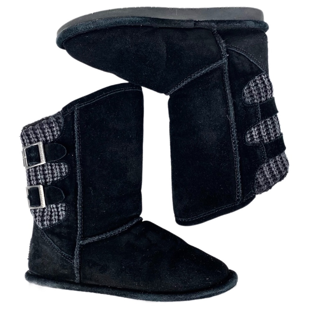BearPaws 1669Y Youth Boshie Black Suede Pull On Boots Size 2